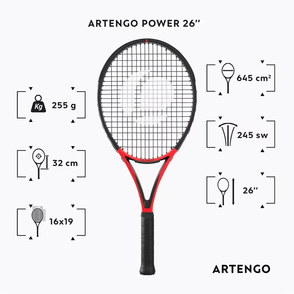 راکت تنیس 26 اینچ کودکان آرتنگو مدل TR990 Power
