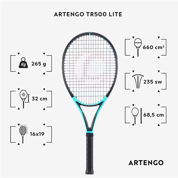 راکت تنیس 265 گرم آرتنگو مدل TR500 LITE