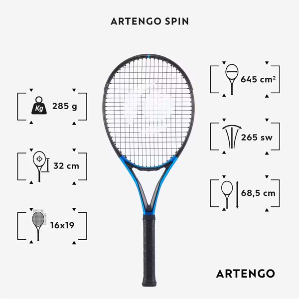 راکت تنیس 285 گرم آرتنگو مدل TR930 SPIN PRO