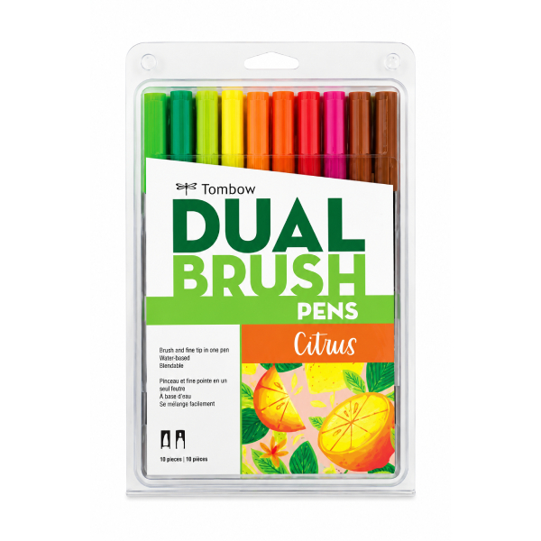 ماژیک دو طرفه 10 رنگ Tombow مدل Citrus 10lu