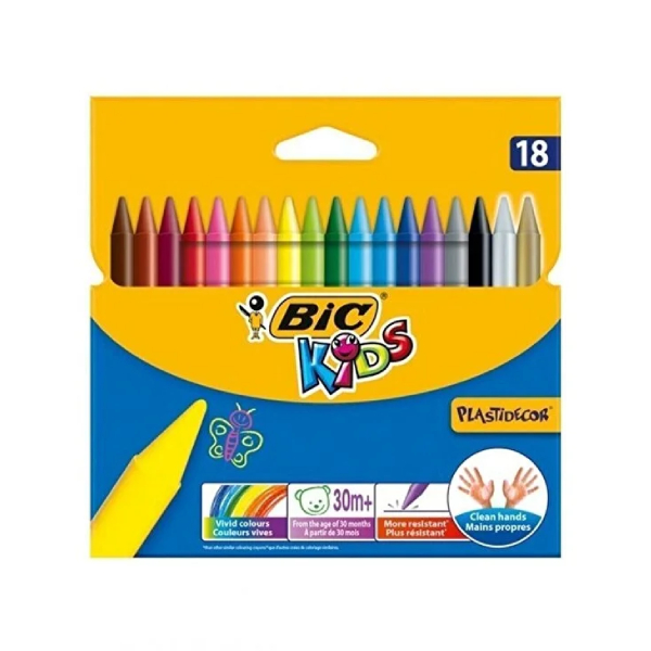 مداد شمعی 18 رنگ بیک سری Kids مدل Plastidecor