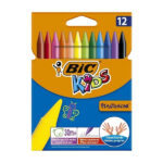 پاستل مومی 12 رنگ پاک شونده بیک سری Kids مدل Plastidecor-101