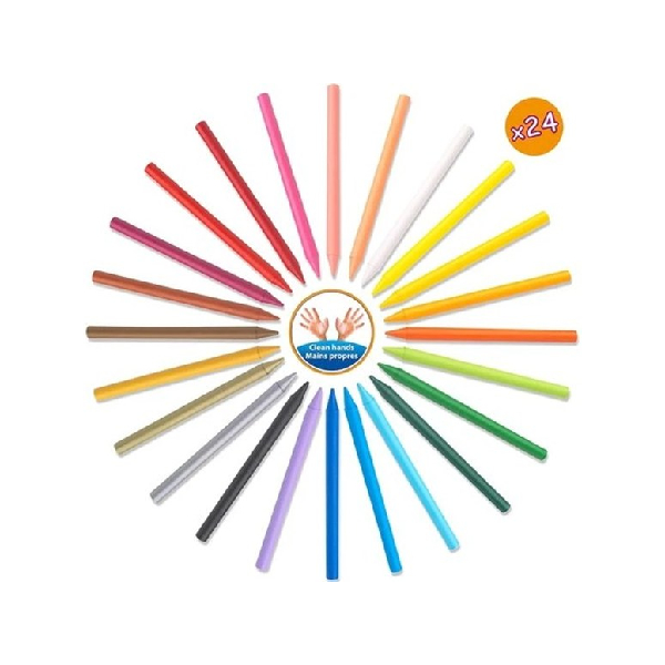 پاستل مومی 24 رنگ پاک شونده بیک سری Kids مدل Plastidecor
