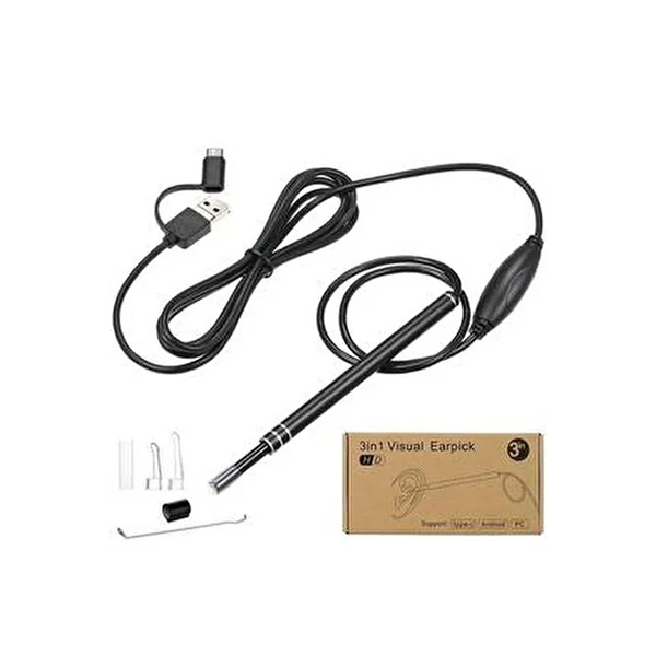 دوربین آندوسکوپی LED معاینه گوش و بینی Gaman با کابل USB طول 1 دوربین آندوسکوپی LED معاینه گوش و بینی Gaman با کابل USB طول 1.5 متر - Image 1