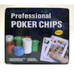 بسته 400 عددی ژتون پلاستیکی همراه با جعبه فلزی مدل Poker Chips Case