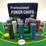 بسته 400 عددی ژتون پلاستیکی همراه با جعبه فلزی مدل Poker Chips Case