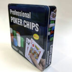بسته 400 عددی ژتون پلاستیکی همراه با جعبه فلزی مدل Poker Chips Case