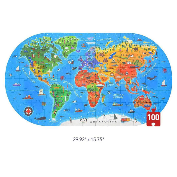 پازل 100 تکه میدیر مدل نقشه جهان