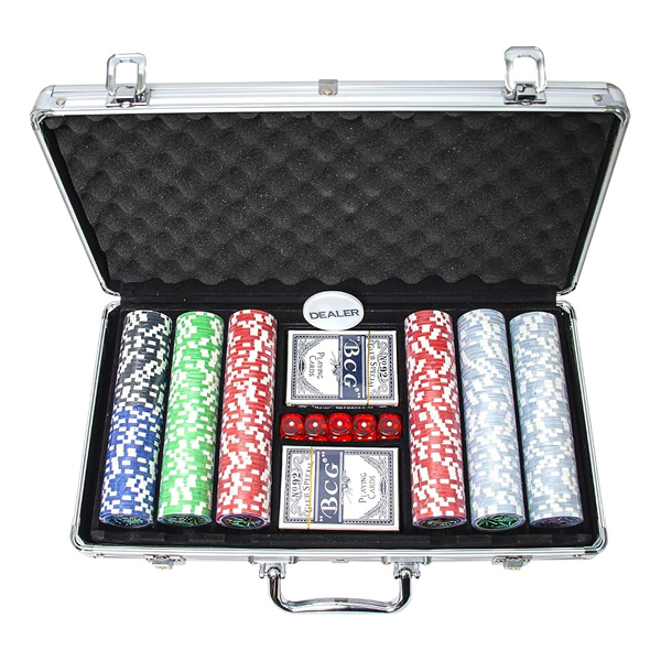 بسته 300 عددی ژتون بازی همراه با کیف آلومینیومی مدل Poker Chips Case