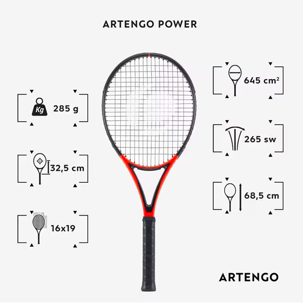راکت تنیس 285 گرم آرتنگو مدل TR990 Power