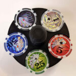 بسته 100 عددی ژتون بازی با هولدر پلاستیکی مدل Poker Chips Case