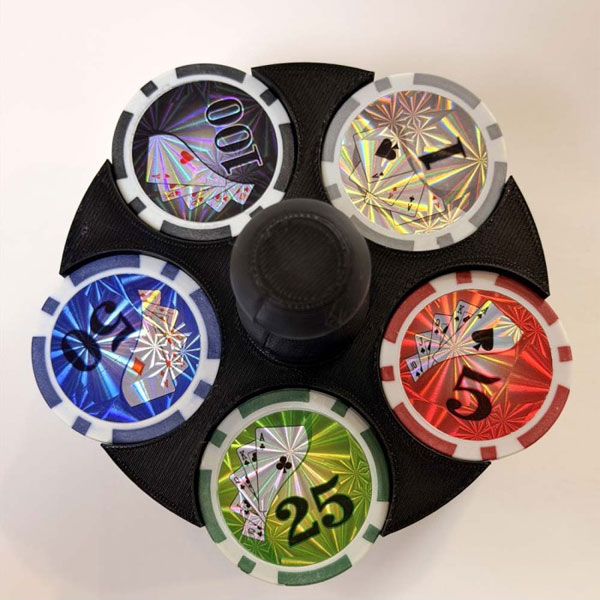 بسته 100 عددی ژتون بازی با هولدر پلاستیکی مدل Poker Chips Case