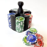 بسته 100 عددی ژتون بازی با هولدر پلاستیکی مدل Poker Chips Case