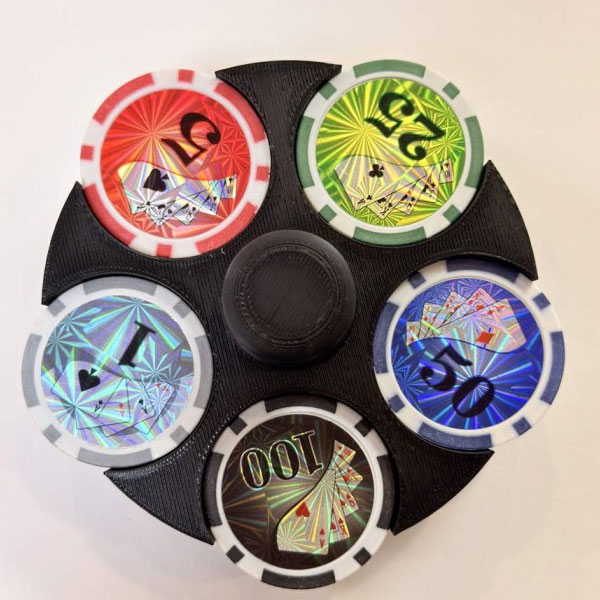 بسته 50 عددی ژتون بازی با هولدر پلاستیکی مدل Poker Chips Case