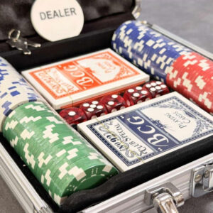 بسته 100 عددی ژتون بازی همراه با کیف آلومینیومی مدل Poker Chips Case