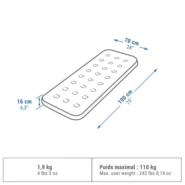 تشک بادی یک نفره کمپینگ کچوا مدل Air Basic