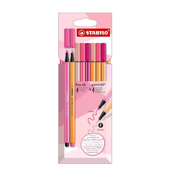 1077865 ماژیک و روان نویس 8 عددی استابیلو مدل Pink Shades