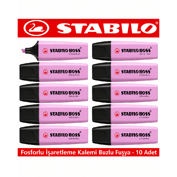 ماژیک هایلایتر پاستلی 10 رنگ استابیلو مدل Frosted Fuchsia - بنفش