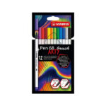 ماژیک نوک نمدی 12 رنگ استابیلو مدل Pen 68 Brush Arty