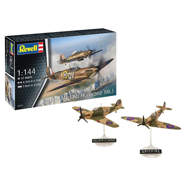ماکت هواپیما ریول مدل Spitfire Mk.Ia Hurricane Mk.I مقیاس 1:144 کد 73771