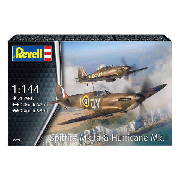 ماکت هواپیما ریول مدل Spitfire Mk.Ia Hurricane Mk.I مقیاس 1:144 کد 73771