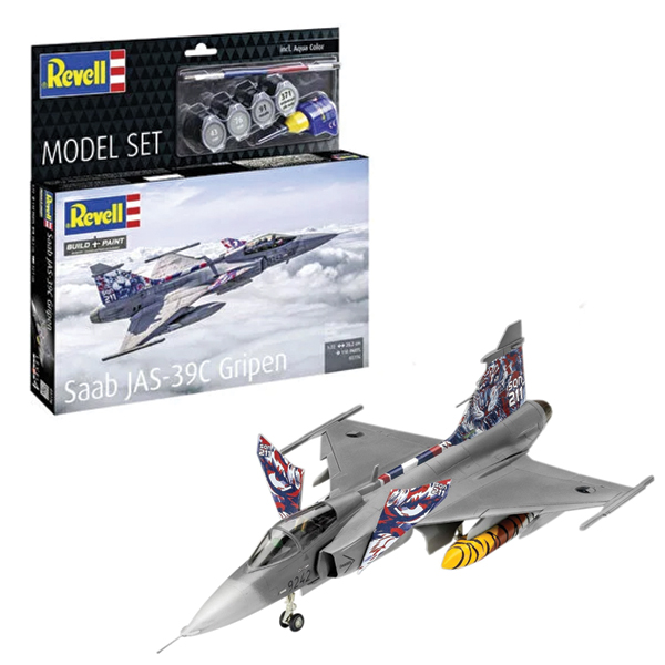 ماکت جنگنده ریول مدل Saab JAS-39C Gripen مقیاس 1:72 کد 03776 به همراه کیت رنگ آمیزی