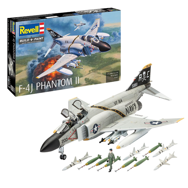 ماکت جنگنده ریول مدل f-4J Phantom II مقیاس 1:72 کد 03941 با کیت رنگ آمیزی