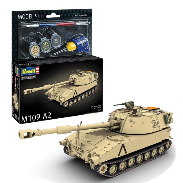 ماکت تانک ریول مدل M109 A2 مقیاس 1:72 کد 03361 با کیت رنگ آمیزی