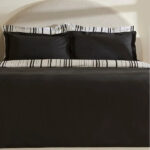 سرویس روتختی دو نفره کاراجا هوم مدل Cool Stripe مشکی