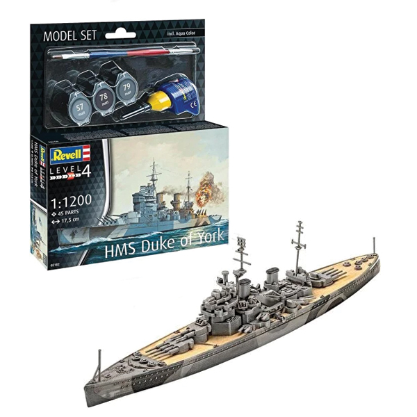 ماکت کشتی ریول مدل HMS Duke of York مقیاس 1:1200 کد 05182 با کیت رنگ آمیزی