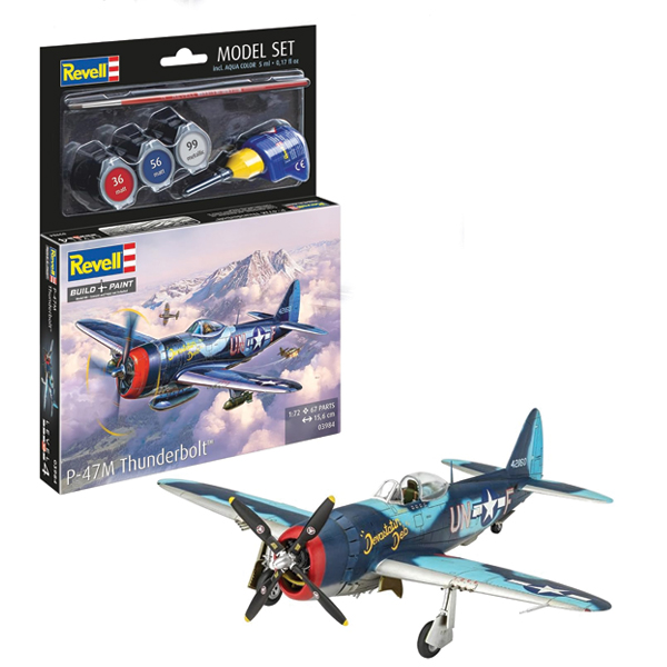 ماکت جنگنده ریول مدل P47M Thunderbolt مقیاس 1:72 کد 03984 با کیت رنگ آمیزی