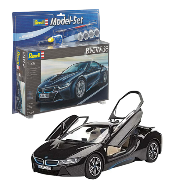 ماکت ماشین ریول مدل Bmw I8 مقیاس 1:24 کد 07008 با کیت رنگ آمیزی