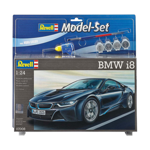 ماکت ماشین ریول مدل Bmw I8 مقیاس 1:24 کد 07008 با کیت رنگ آمیزی