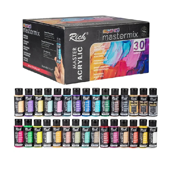 رنگ اکریلیک 30 رنگ 60 میلی لیتر ریچ مدل Master Mix