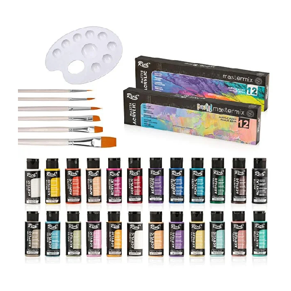 ست اکریلیک 24 رنگ 12 میلی لیتر ریچ مدل Mastermix