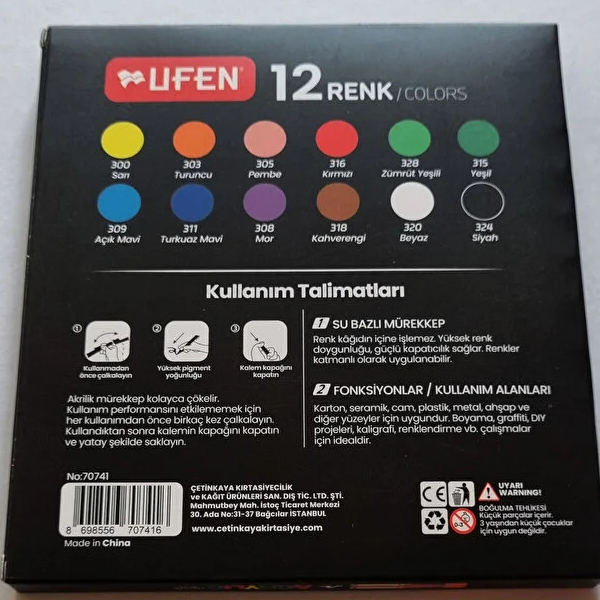 ماژیک اکریلیک 12 رنگ مدلینو مدل Kalemi