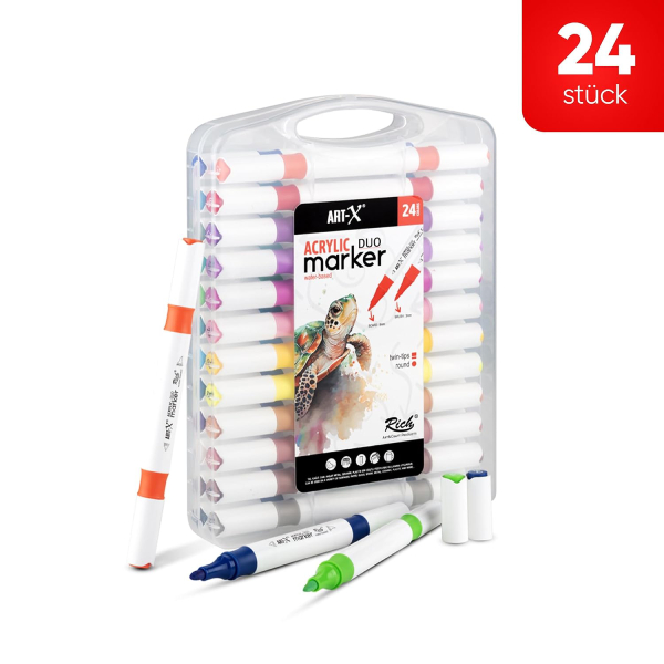 ماژیک دو طرفه اکریلیک 24 رنگ ریچ