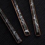 سرویس قاشق، چنگال و کارد 6 نفره 36 پارچه نهیر مدل Bronz مرمر مشکی