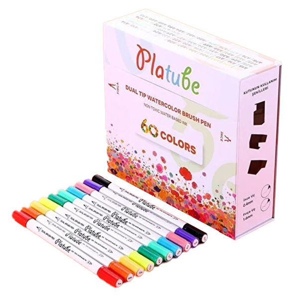 ماژیک دوطرفه 60 رنگ پلاتوب مدل Mandala