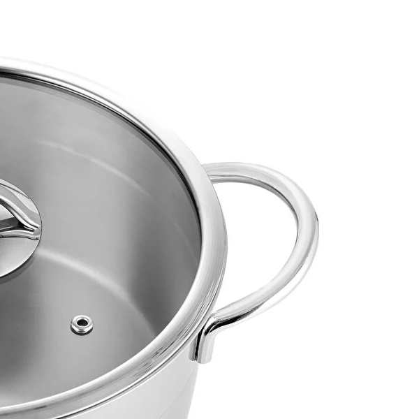 قابلمه کم عمق استیل 24 سانتی متر نهیر مدل Silver Mat Trend