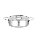 قابلمه کم عمق استیل 24 سانتی متر نهیر مدل Silver Trend