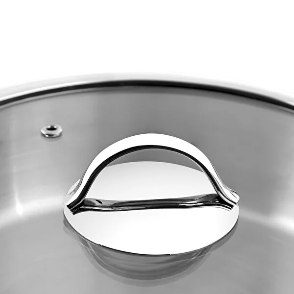 قابلمه کم عمق استیل 24 سانتی متر نهیر مدل Silver Trend