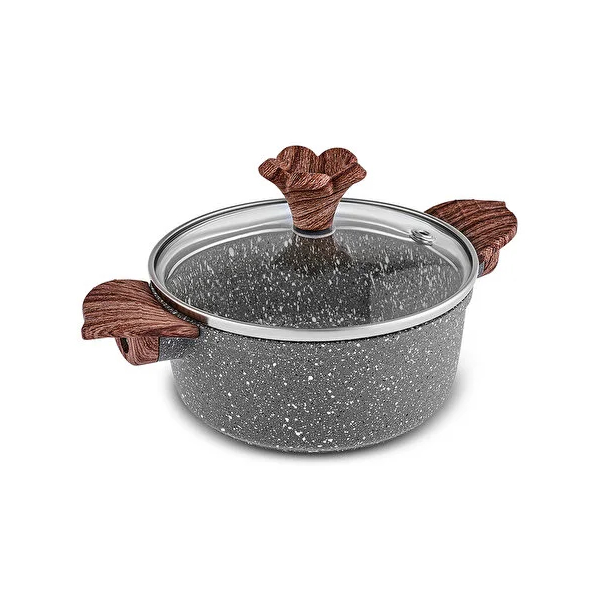 قابلمه کوچک گرانیت 12 سانتی متر امسان مدل Dark Silver Biogranit