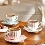 سرویس قهوه خوری 2 نفره امسان مدل Oyster سفید