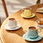 سرویس قهوه خوری 6 نفره امسان مدل Teşvikiye زرد