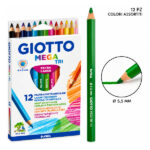 مداد رنگی 12 رنگ جیوتو مدل Giotto Mega Tri