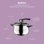 زودپز استیل 4 لیتر امسان مدل Burcu