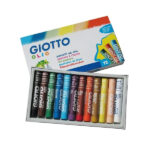 مداد شمعی 12 رنگ جیوتو مدل Olio Maxi
