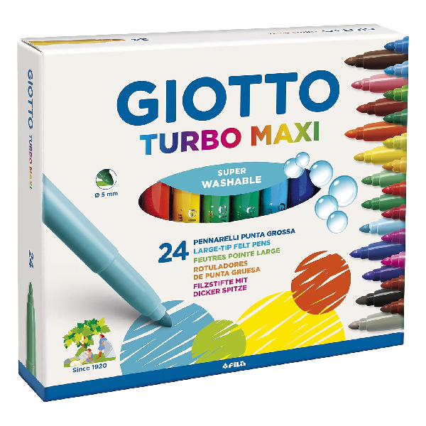 ماژیک نوک نمدی 24 رنگ جیوتو مدل Turbo Maxi