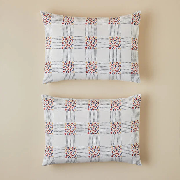 روبالشی 2 عددی 50 × 70 سانتی متر انگلیش هوم مدل Daisy Plaid